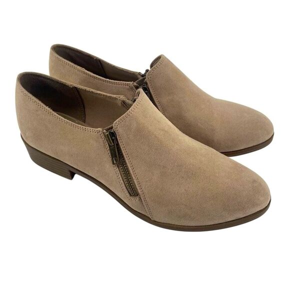 American Eagle By Payless Shoes - American Eagle Dara Women’s Gray Faux Suede Double Zip Ankle Booties 8.5